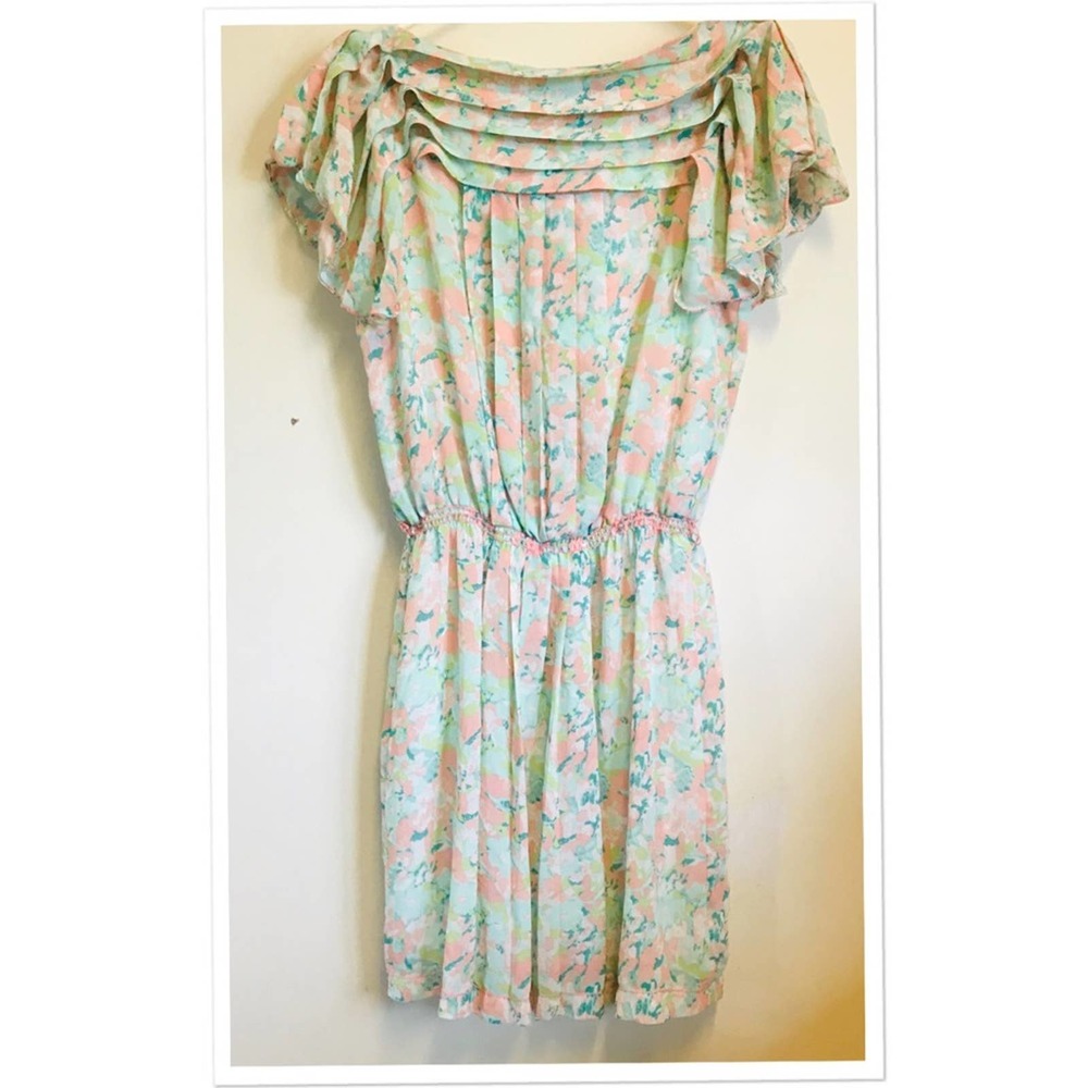 Max Studio Floral Pink/Blue Mini Dress Size Med